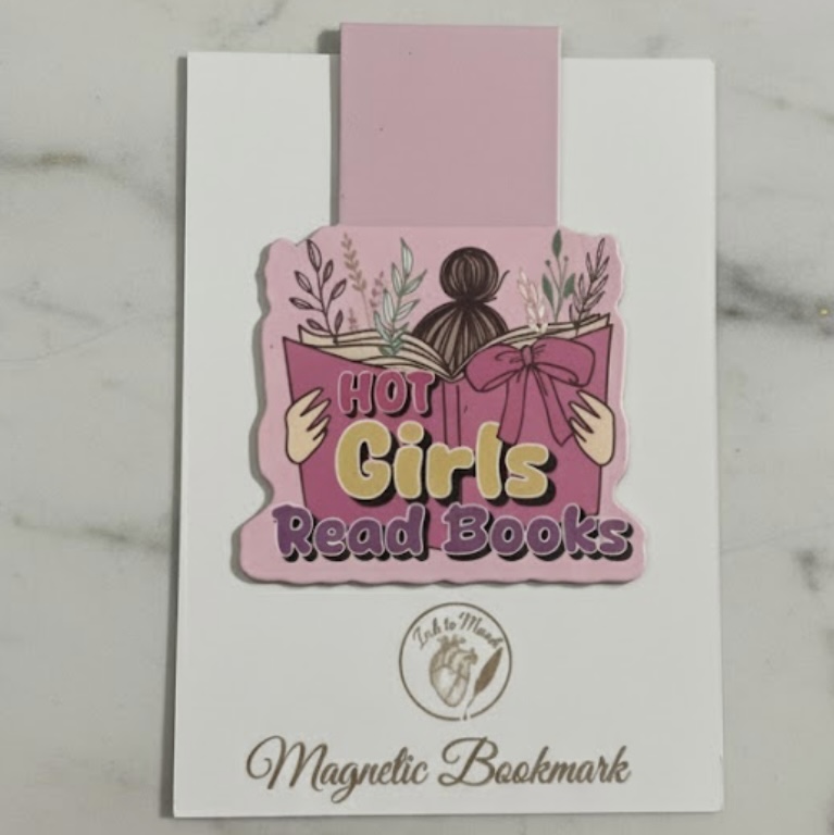 Magnetic Aesthetic Page Marker: "Hot Girls Read Books"