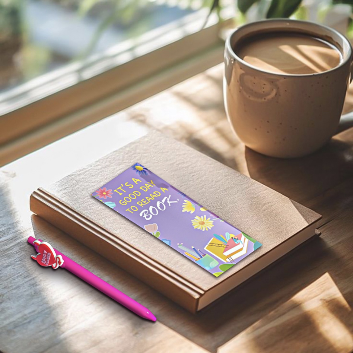Bookmark & Pen Gift Set: "It's A Good Day to Read a Book" Purple - Image 4