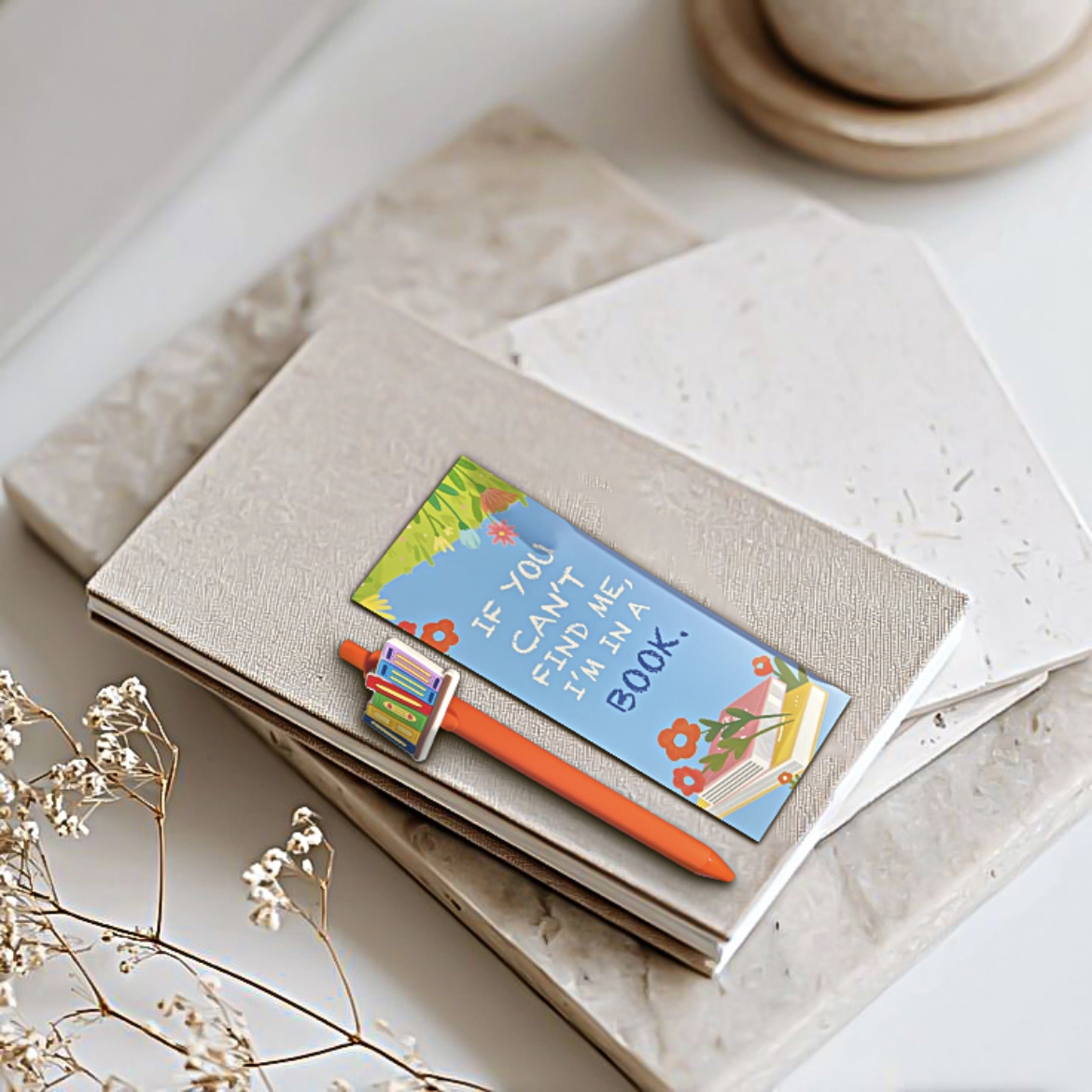 Bookmark & Pen Gift Set: "If You Can't Find Me, I'm In A Book" - Image 2