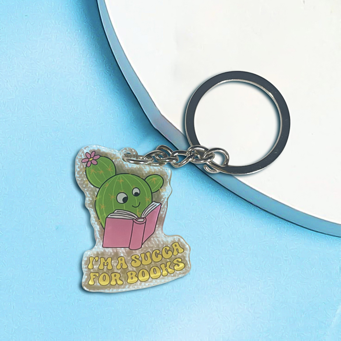 Cute Book Lover Acrylic Keychains - Image 10