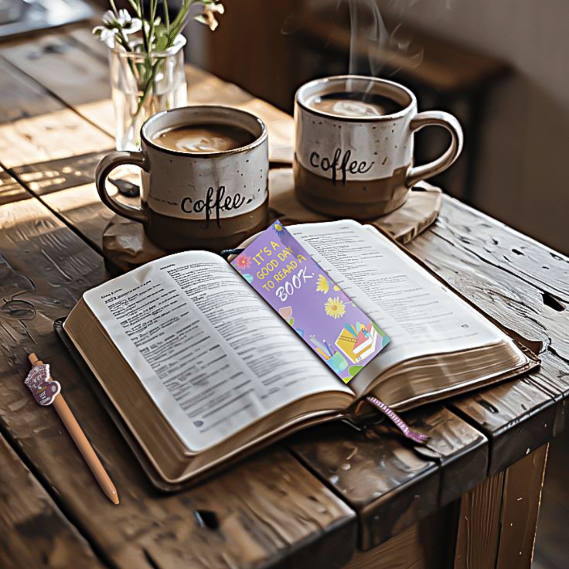 Bookmark & Pen Gift Set: "It's A Good Day to Read a Book" Purple - Image 5