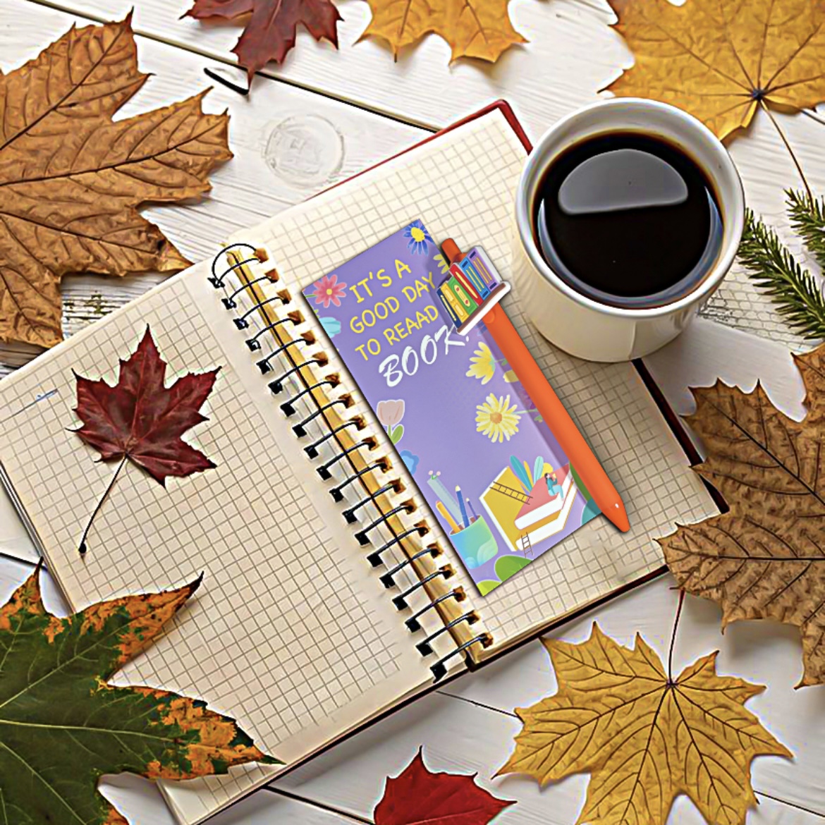 Bookmark & Pen Gift Set: "It's A Good Day to Read a Book" Purple