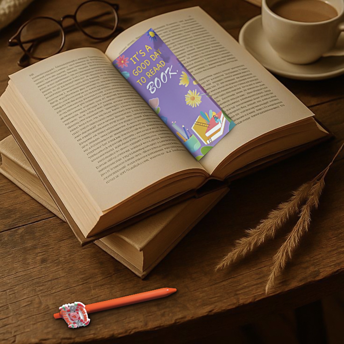 Bookmark & Pen Gift Set: "It's A Good Day to Read a Book" Purple - Image 6