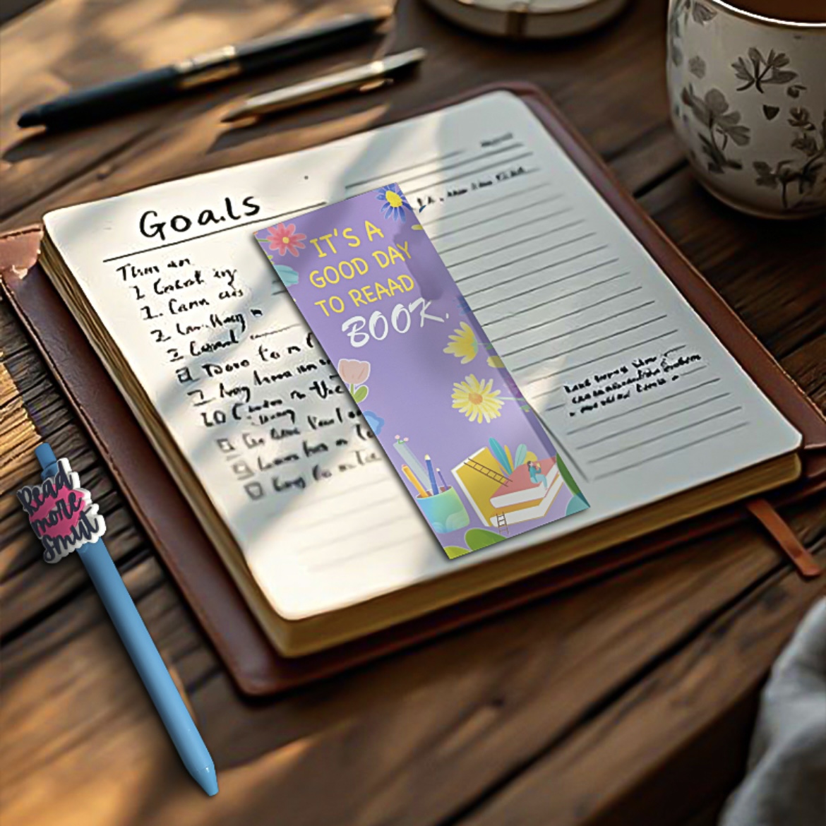 Bookmark & Pen Gift Set: "It's A Good Day to Read a Book" Purple - Image 3
