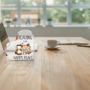 Book Lover Acrylic Heart Desk Sign
