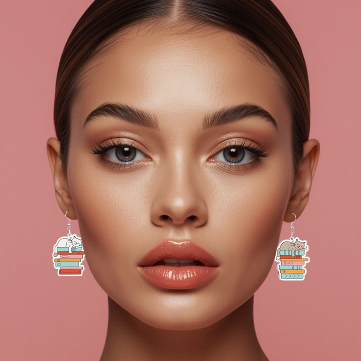 Book Lover Acrylic Dangle Earrings - Image 6