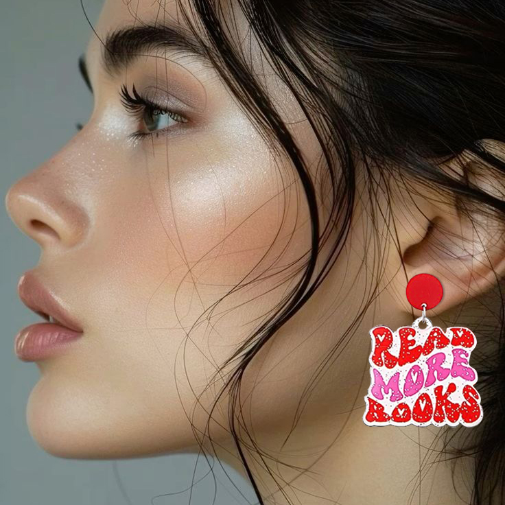 Bookish Girlie Acrylic Earrings - Image 5