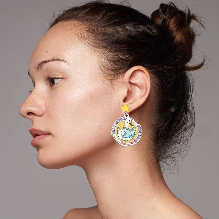 Bookish Girlie Acrylic Earrings - Image 6