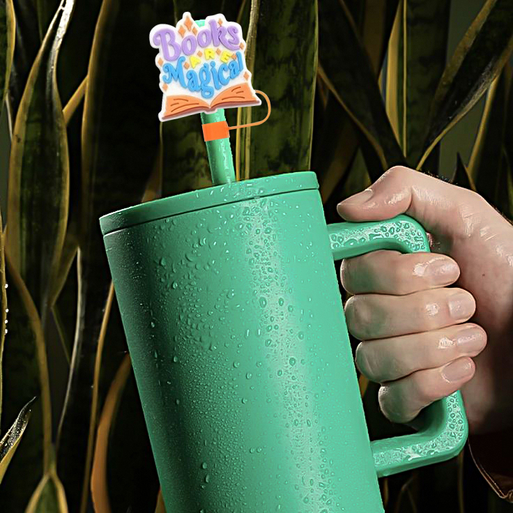 Magical Bookish Straw Cover Caps