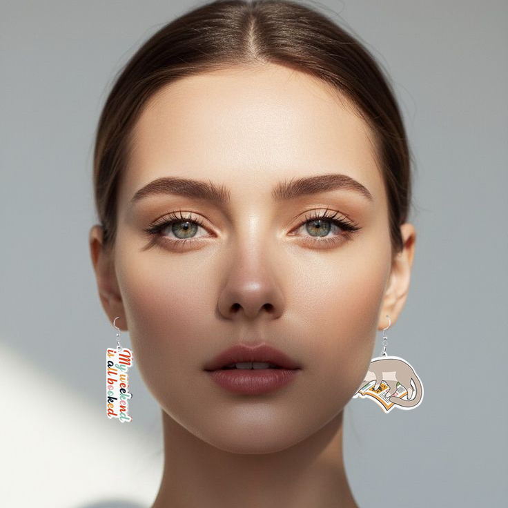 Book Lover Acrylic Dangle Earrings - Image 2